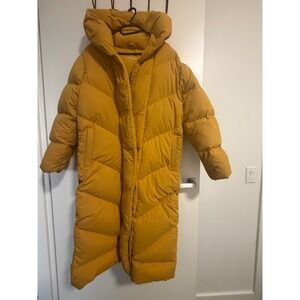 Wilfred Aritzia The Duvet Puffer Coat Long Down Cloud Jacket Yellow Medium